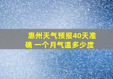 惠州天气预报40天准确 一个月气温多少度